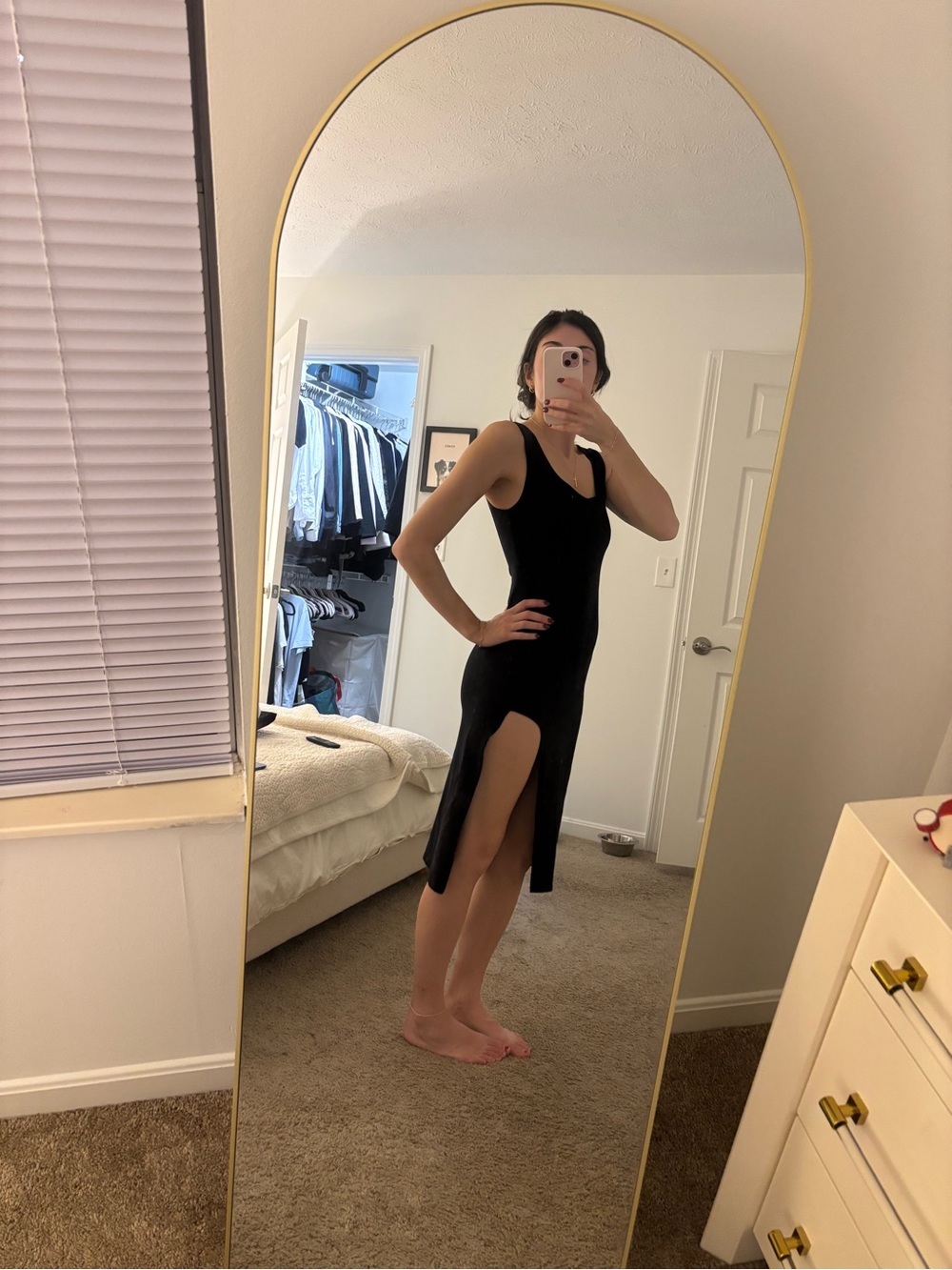 Reformation knit midi dress with slit size XS - Picture 2 of 7